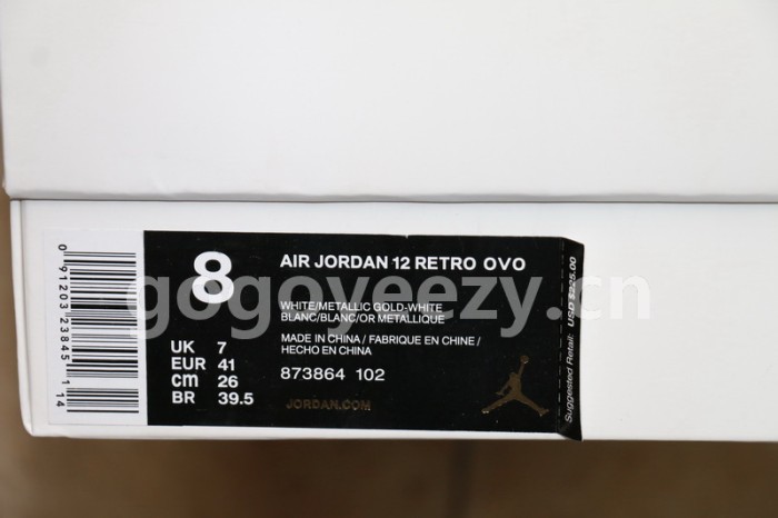 Authentic Air Jordan 12 OVO White