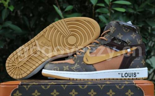 Authentic LV X OFF White X Air Jordan 1 with suitcase GS