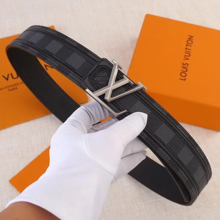 Super Perfect Quality LV Belts(100% Genuine Leather Steel Buckle)-1480