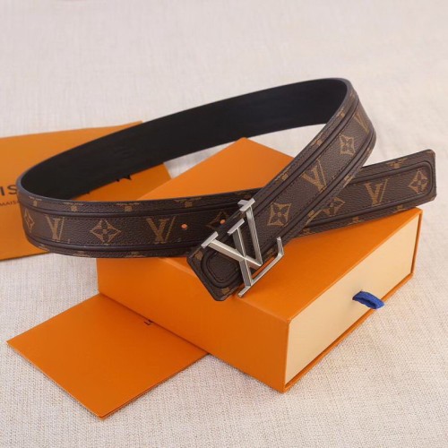 Super Perfect Quality LV Belts(100% Genuine Leather Steel Buckle)-1453