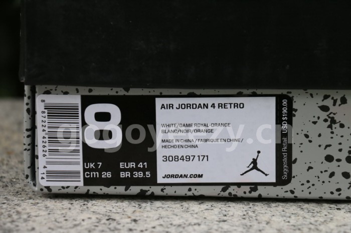 Authentic Air Jordan 4 White Blue