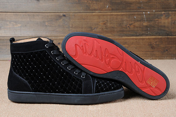 Super Max Perfect Christian Louboutin Strass Mens Flat Suede Black(with receipt)(with receipt)