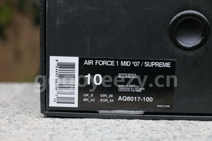 Authentic Supreme x NBA x Nike Air Force 1 Mid White