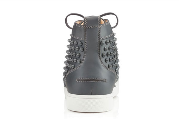 Super Max Perfect Christian Louboutin Louis Spikes Men's Flat Grey(with receipt)