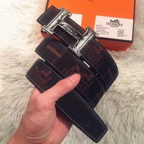 Super Perfect Quality Hermes Belts(100% Genuine Leather,Reversible Steel Buckle)-359