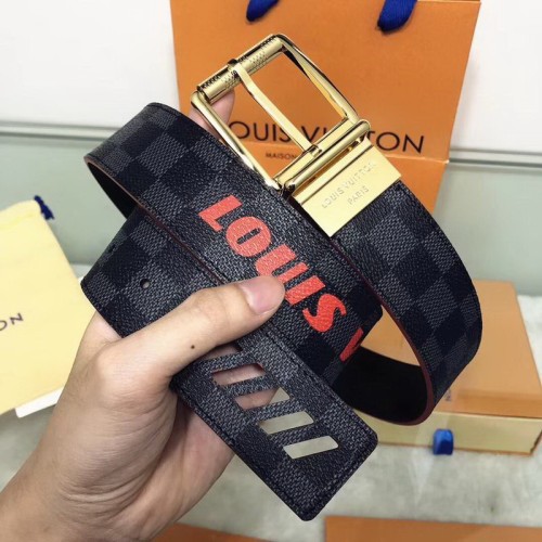 Super Perfect Quality LV Belts(100% Genuine Leather Steel Buckle)-1337