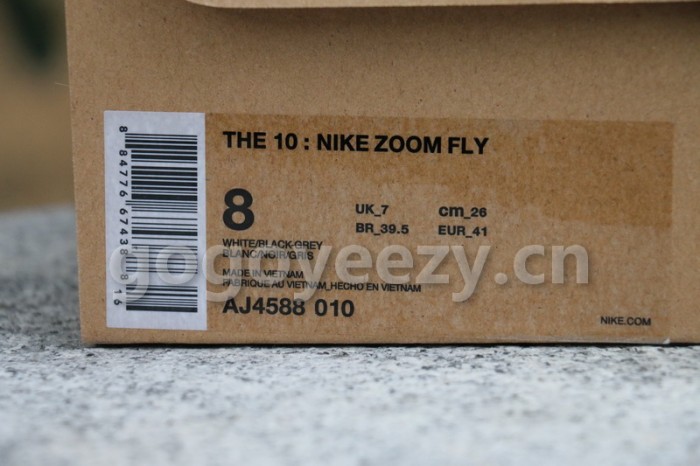 Authentic Off White x Nike Zoom Fly Black Grey