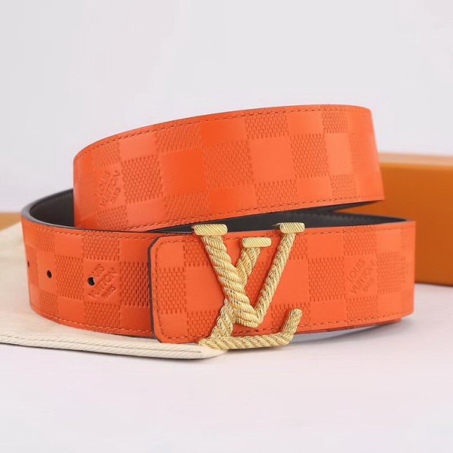 Super Perfect Quality LV Belts(100% Genuine Leather Steel Buckle)-1386