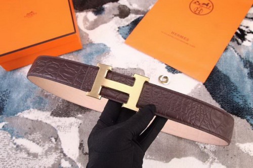Super Perfect Quality Hermes Belts(100% Genuine Leather,Reversible Steel Buckle)-395
