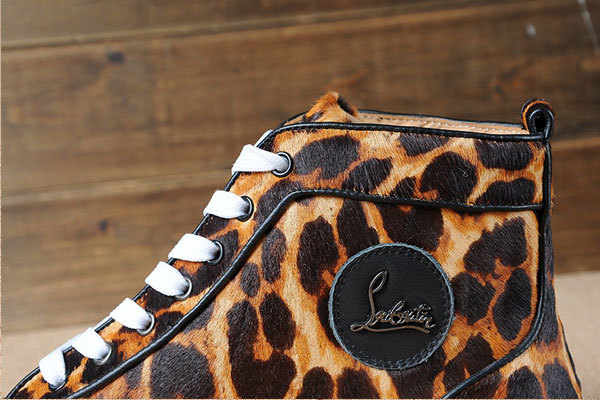 Super Max Perfect Christian Louboutin Rantus Men's Flat Leopard Fuzzy(with receipt)