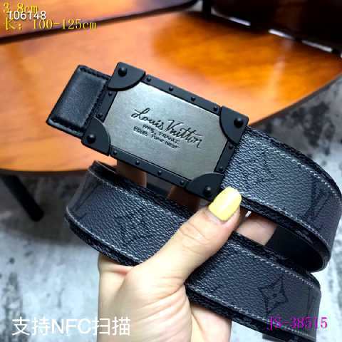 Super Perfect Quality LV Belts(100% Genuine Leather Steel Buckle)-2515