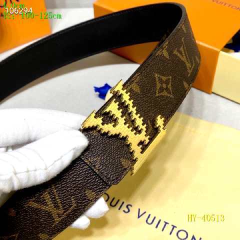 Super Perfect Quality LV Belts(100% Genuine Leather Steel Buckle)-2376