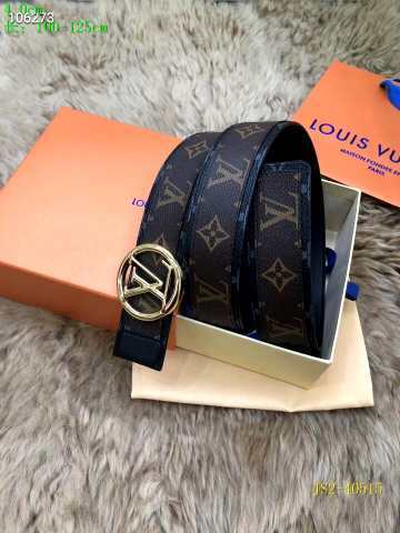 Super Perfect Quality LV Belts(100% Genuine Leather Steel Buckle)-2552