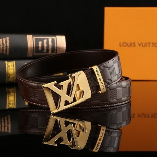 Super Perfect Quality LV Belts(100% Genuine Leather Steel Buckle)-2297