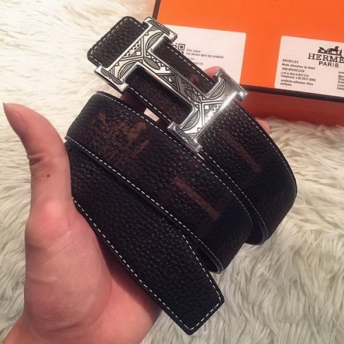 Super Perfect Quality Hermes Belts(100% Genuine Leather,Reversible Steel Buckle)-374