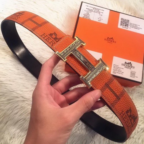 Super Perfect Quality Hermes Belts(100% Genuine Leather,Reversible Steel Buckle)-369