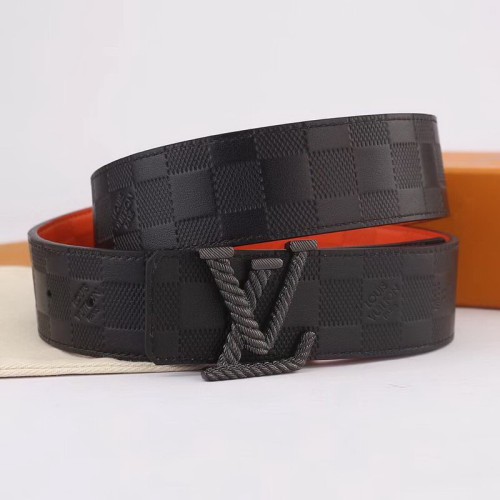 Super Perfect Quality LV Belts(100% Genuine Leather Steel Buckle)-1374