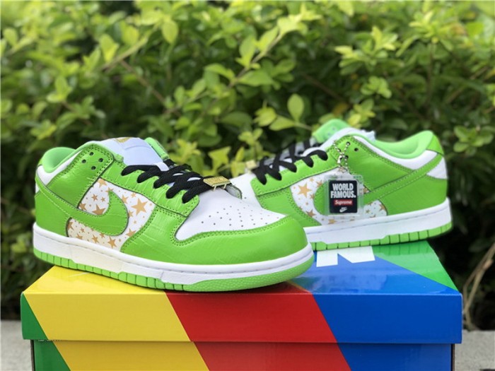 Authentic Supreme x Nike SB Dunk Low Green