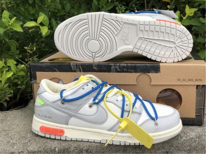 Authentic Off White x Nike Dunk Low The 50 Grey