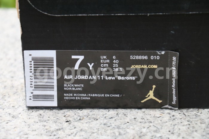Authentic Air Jordan 11 Low “Barons” GS