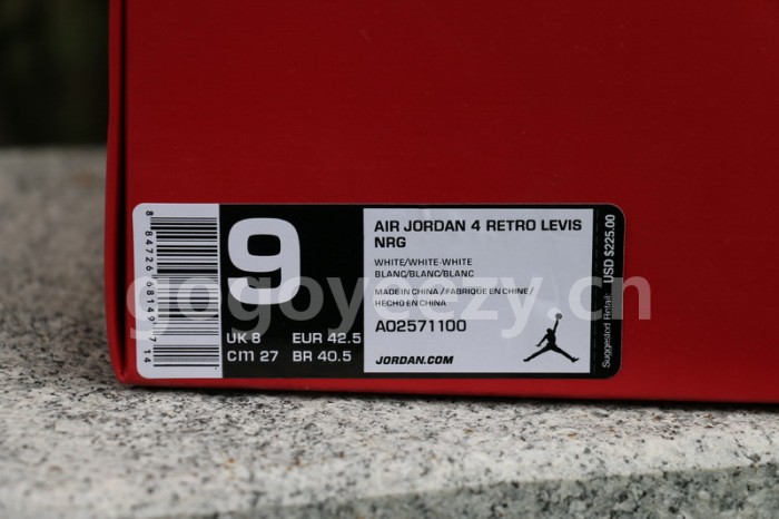 Authentic Levi’s x Air Jordan 4 White