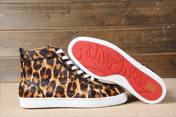 Super Max Perfect Christian Louboutin Rantus Men's Flat Leopard Fuzzy(with receipt)