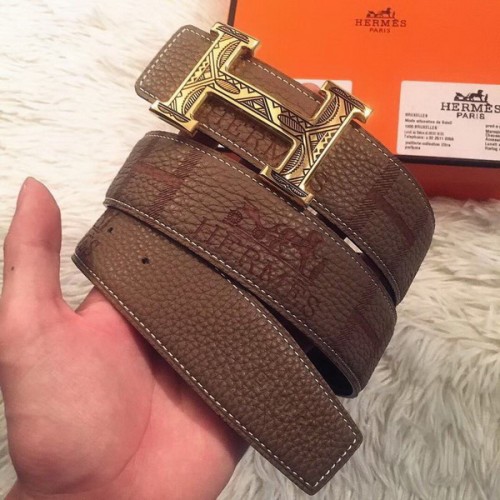 Super Perfect Quality Hermes Belts(100% Genuine Leather,Reversible Steel Buckle)-371