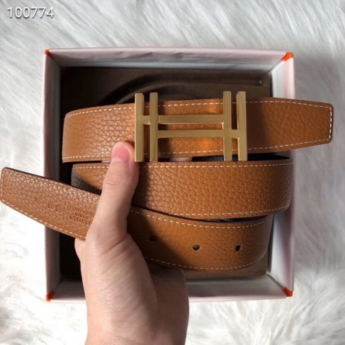 Super Perfect Quality Hermes Belts(100% Genuine Leather,Reversible Steel Buckle)-484