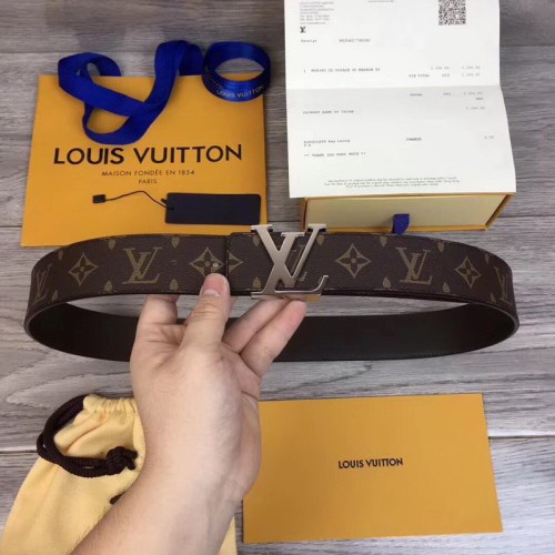 Super Perfect Quality LV Belts(100% Genuine Leather Steel Buckle)-1565