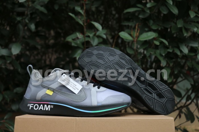 Authentic Off White x Nike Zoom Fly Black Grey