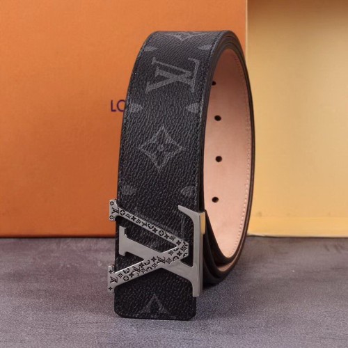 Super Perfect Quality LV Belts(100% Genuine Leather Steel Buckle)-1236