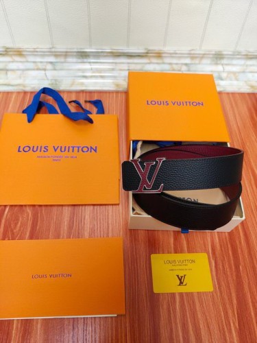 Super Perfect Quality LV Belts(100% Genuine Leather Steel Buckle)-1366
