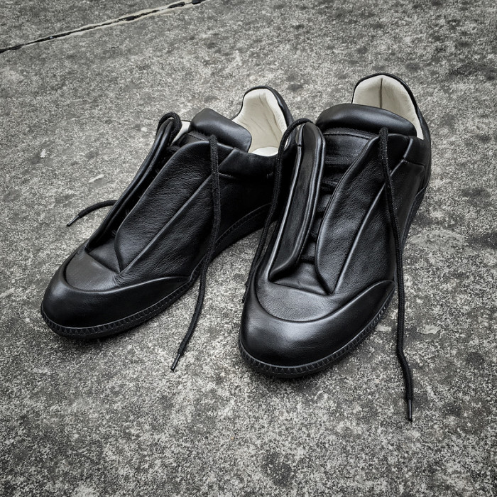 Maison Martin Margiela Black Leather Future Low-Top Sneakers