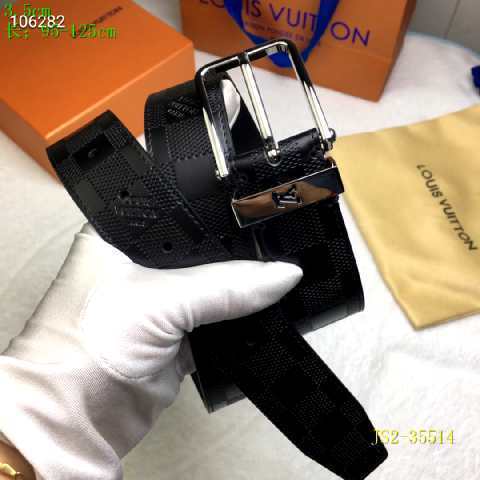 Super Perfect Quality LV Belts(100% Genuine Leather Steel Buckle)-2535