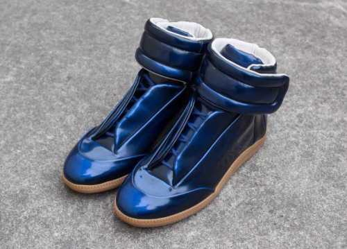 Maison Martin Margiela Blue Future Leather Hightop Sneakers