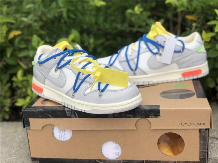Authentic Off White x Nike Dunk Low The 50 Grey
