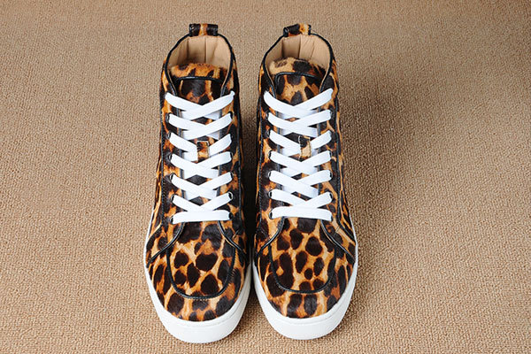 Super Max Perfect Christian Louboutin Rantus Men's Flat Leopard Fuzzy(with receipt)