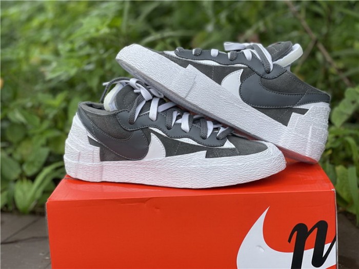 Authentic sacai x Nike Blazer Low Grey