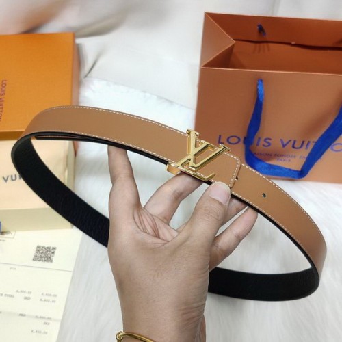 Super Perfect Quality LV Belts(100% Genuine Leather Steel Buckle)-3287