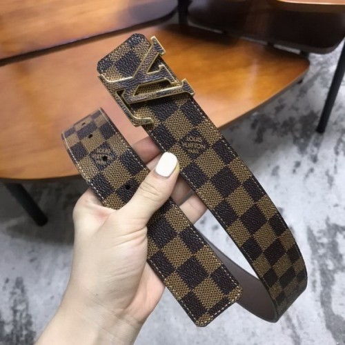 Super Perfect Quality LV Belts(100% Genuine Leather Steel Buckle)-3853