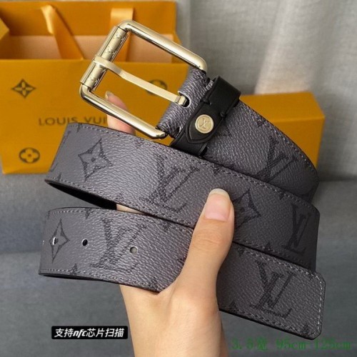 Super Perfect Quality LV Belts(100% Genuine Leather Steel Buckle)-3581