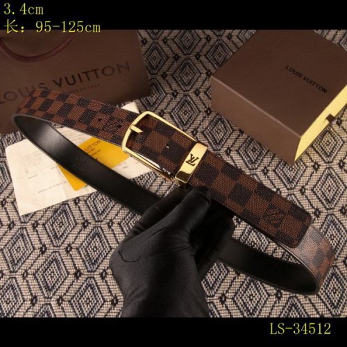 Super Perfect Quality LV Belts(100% Genuine Leather Steel Buckle)-3561
