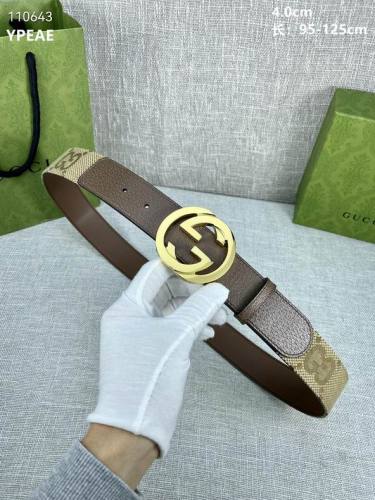Super Perfect Quality G Belts(100% Genuine Leather,steel Buckle)-3094
