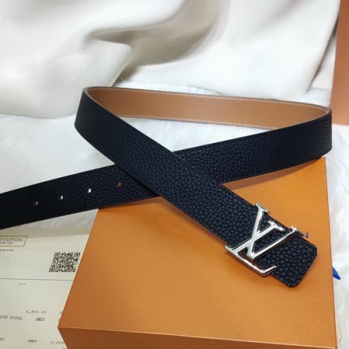 Super Perfect Quality LV Belts(100% Genuine Leather Steel Buckle)-3284
