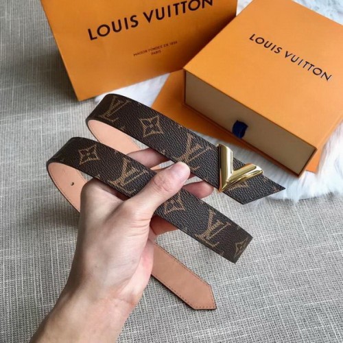 Super Perfect Quality LV Belts(100% Genuine Leather Steel Buckle)-3506