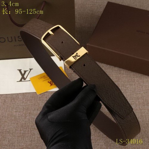 Super Perfect Quality LV Belts(100% Genuine Leather Steel Buckle)-3571