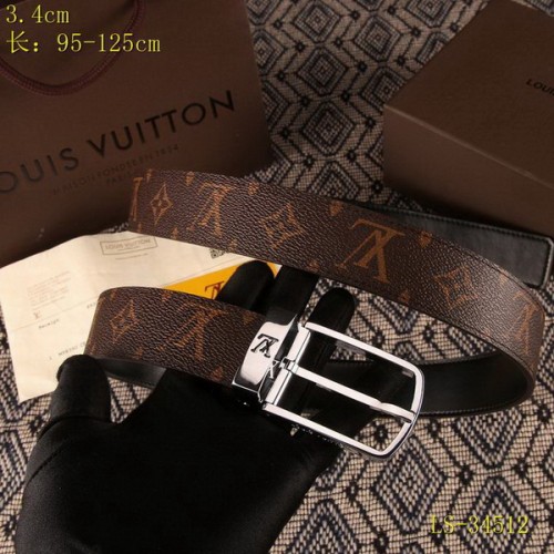 Super Perfect Quality LV Belts(100% Genuine Leather Steel Buckle)-3558
