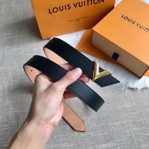 Super Perfect Quality LV Belts(100% Genuine Leather Steel Buckle)-3504