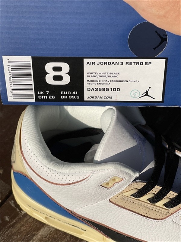Authentic Fragment x Air Jordan 3