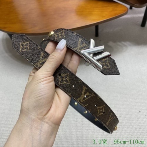 Super Perfect Quality LV Belts(100% Genuine Leather Steel Buckle)-3217